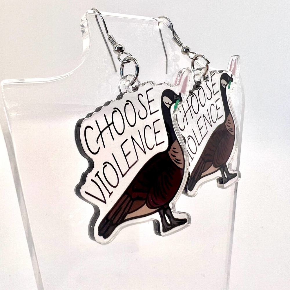 Choose Violence Earrings - Geese Earrings - Halloween Earrings - Knife Earrings - Picture 2 of 8